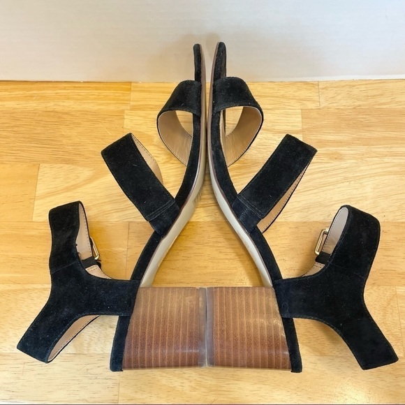 EUC J. Crew black suede heeled sandals - Picture 5 of 9